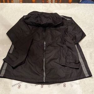 Hooded Windbreaker with Reflective Markers Black Sz M